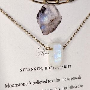 Womens Luna Norte 14 KT Gold Plated Brass Moonstone Necklace Set